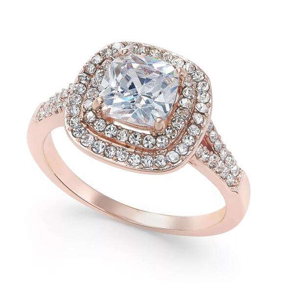 Charter Club Jewelry - Charter Club Double Halo Crystal Center Ring Size 7
